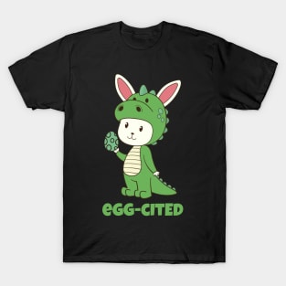 Egg-Cited Easter T Rex Dinosaur Eggcited For Kids T-Shirt